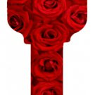 Key Blanks. Rose Flower image printed on a key blank.