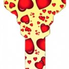 Key Blanks. Hearts image printed on key blank. Valentine Key