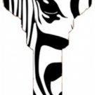 Key Blanks. Zebra image printed on key blank.