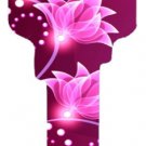 Key Blanks. Pink Flower image printed on key blank.