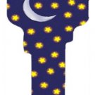 Key Blanks. Moon and Stars image printed on key blank. Key Blanks. Moon and Stars image printed on key blank.