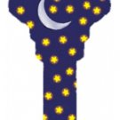 Key Blanks. Moon and Stars image printed on key blank. Key Blanks. Moon and Stars image printed on key blank.