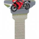 Key Blanks. Sports Bike image printed on key blank.