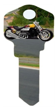 Key Blanks. Chopper Bike image printed on key blank.