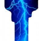 Key Blanks. Lightning image printed on key blank.