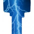 Key Blanks. Lightning image printed on key blank.