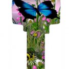 Key Blanks. Butterfly image printed on key blank.