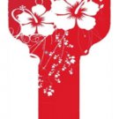 Key Blanks. Red Hibiscus image printed on a key blank. Key Blanks. Red Hibiscus image printed on a key blank.