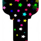 Key Blanks. Stars image printed on a key blank.