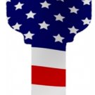 Key Blanks. American Flag image printed on a key blank.