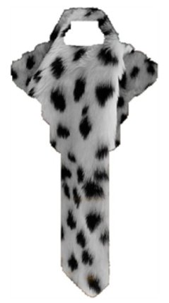Key Blanks. Dalmatians image printed on a key blank.