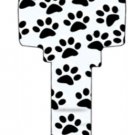 Key Blanks. Paws image printed on a key blank.