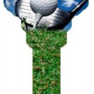 Key Blanks. Golf image printed on a key blank.