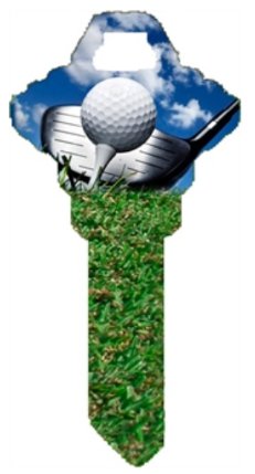 Key Blanks. Golf image printed on a key blank.