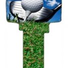 Key Blanks. Golf image printed on a key blank.