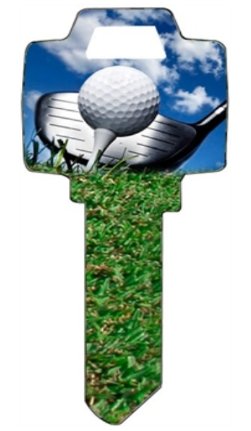 Key Blanks. Golf image printed on a key blank.