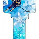 Key Blanks. Hockey image printed on a key blank.
