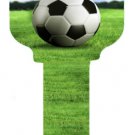 Key Blanks. Soccer image printed on a key blank.