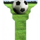 Key Blanks. Soccer image printed on a key blank.