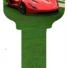 Key Blanks. Cars image printed on a key blank.