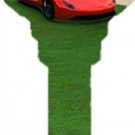 Key Blanks. Cars image printed on a key blank.