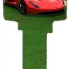Key Blanks. Cars image printed on a key blank.