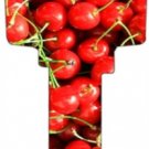 Key Blanks. Cherries image printed on a key blank.