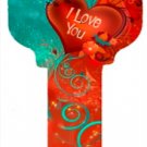 Key Blanks. I Love You Heart image printed on key blank.