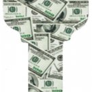 Key Blanks. Dollar Bills image printed on a key blank.