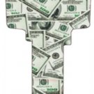 Key Blanks. Dollar Bills image printed on a key blank.