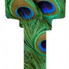 Key Blanks. Peacock image printed on a house key blank.