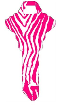 Key Blanks. Pink Zebra image printed on a house key blank
