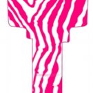 Key Blanks. Pink Zebra image printed on a house key blank. Key Blanks. Pink Zebra image printed on a house key blank.