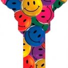 Key Blanks. Happy Faces image on house Key Blank