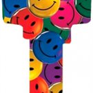 Key Blanks. Happy Faces image on house Key Blank