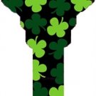 Key Blanks. Green Clover Leaf image on house Key Blank