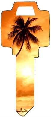Key Blanks. Hawaii Beach Sunset image on house Key Blank