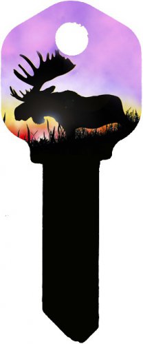 Key Blanks. Moose image on house Key Blank