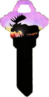 Key Blanks. Moose image on house Key Blank