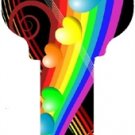 Key Blanks. Rainbow Hearts image on house Key Blank