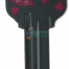 Key Blanks. Diva Hearts image on house Key Blank