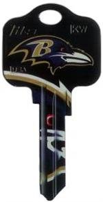 Key Blank. NFL Key blank - Baltimore Ravens image on house Key.