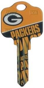 Key Blank. NFL Key blank - Green Bay Packers image on house Key.