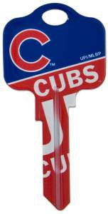 Key Blank. MLB Key blank - Chicago Cubs image on house Key.
