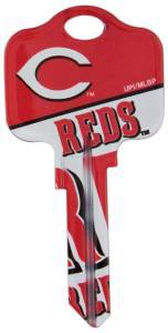 Key Blank. MLB Key blank - Cincinnati Reds image on house Key.