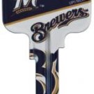 Key Blank. MLB Key blank - Milwaukee Brewers image on house Key.