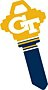 Key Blank. NCAA Key blank - GEORGIA TECH YELLOW JACKETS image on house Key.