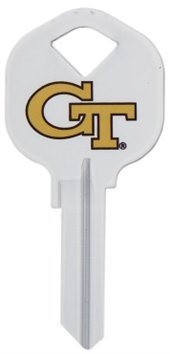 Key Blank. NCAA Key blank - GEORGIA TECH YELLOW JACKETS image on house Key.