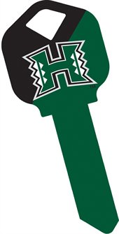 Key Blank. NCAA Key blank - UNIVERSITY OF HAWAII image on house Key.