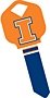 Key Blank. NCAA Key blank - ILLINOIS FIGHTING ILLINI image on house Key.
